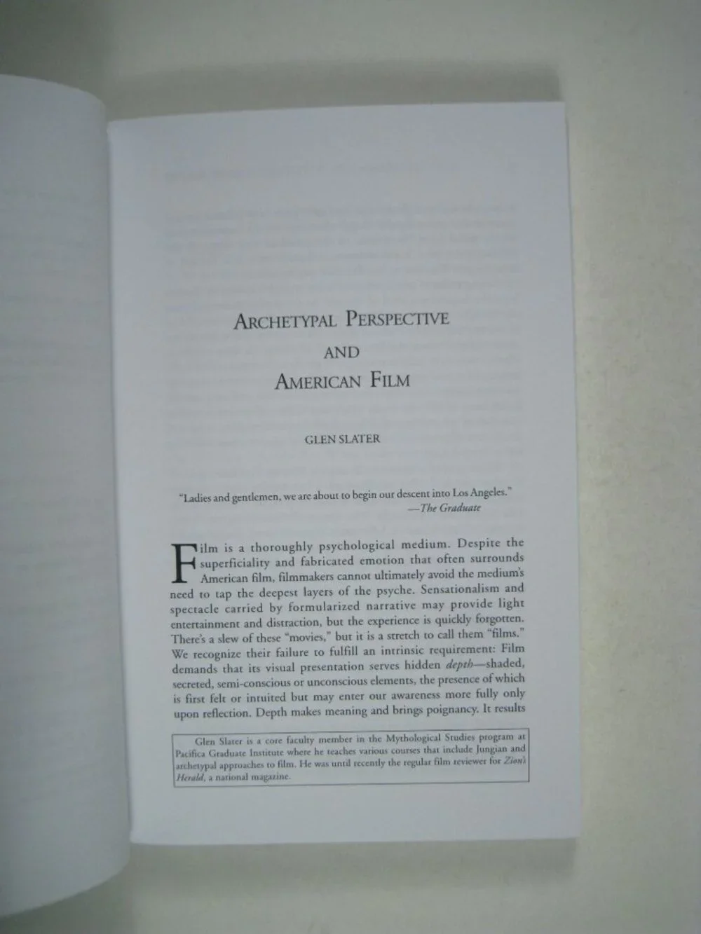 Spring 73 Cinema Psyche Journal Of Archetype Culture 2005 PPB